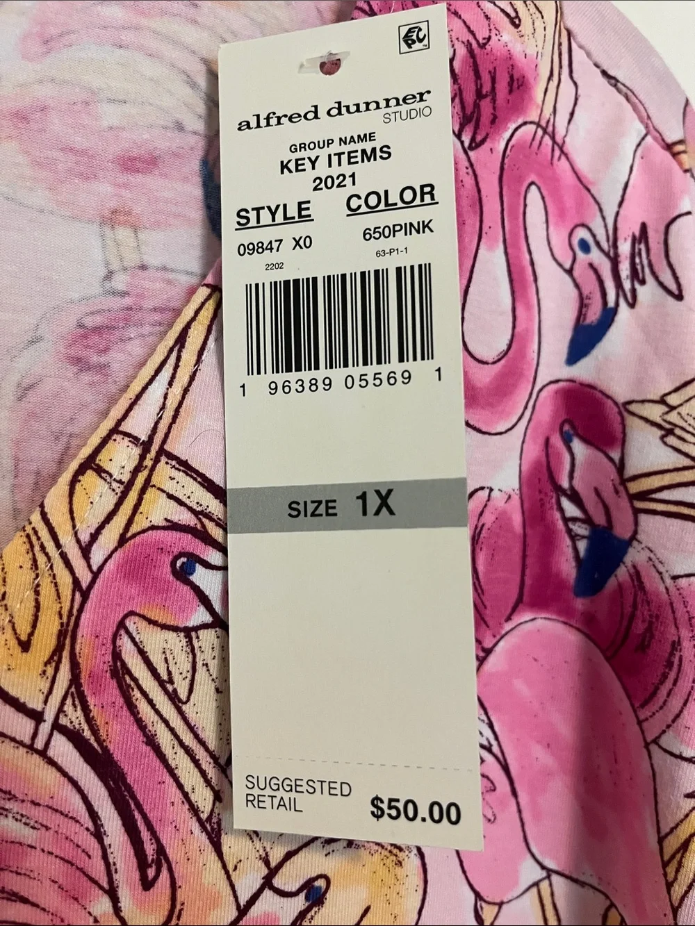 Alfred Dunner Pink Flamingo Shirt 1X NWT - Picture 5 of 5